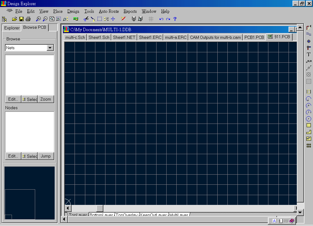 先預(yù)備一個(gè)PCB編輯環(huán)境，不必設(shè)置邊界。